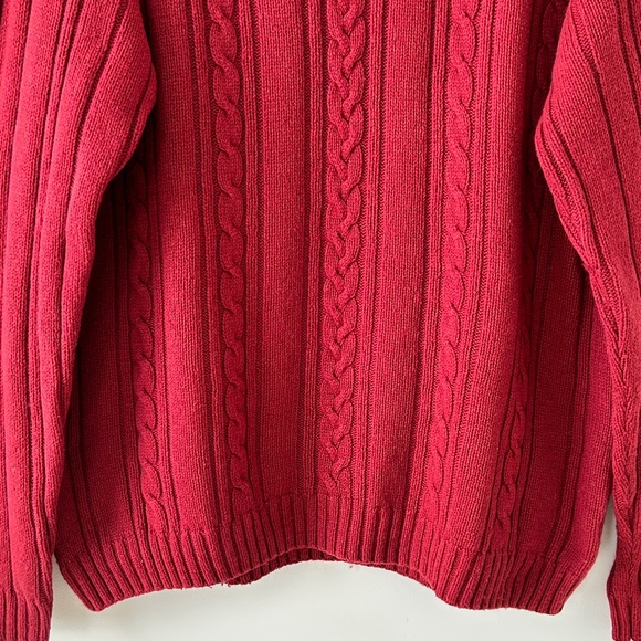 Columbia Red Cable Knit Crewneck Sweater - Picture 3 of 16